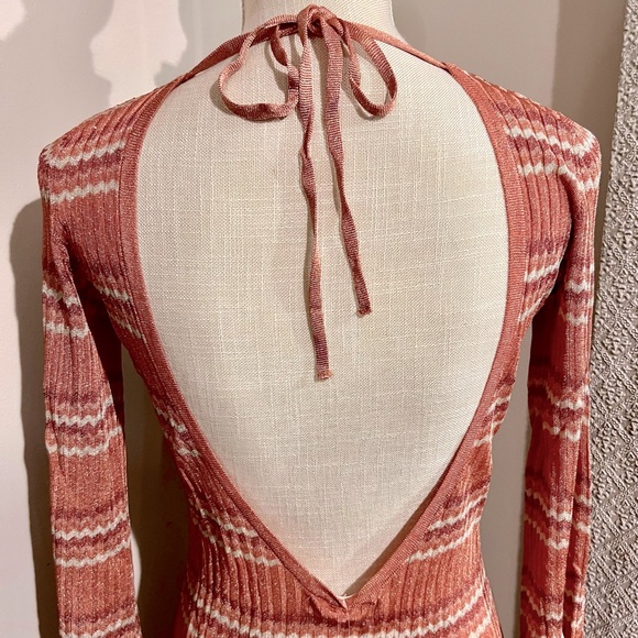 L*SPACE Waloma Shimmer Striped Cover-Up Mini Dress Anthropologie Boho Large - Picture 5 of 16